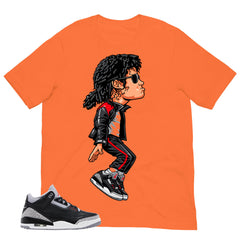 Black Cement 3s Zadago Shirt M. Jackson Tiptoe Graphic