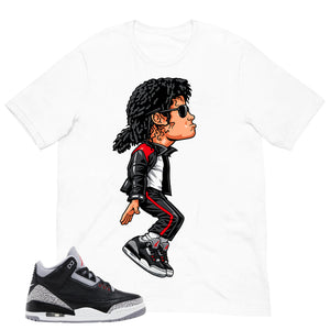 Black Cement 3s Zadago Shirt M. Jackson Tiptoe Graphic