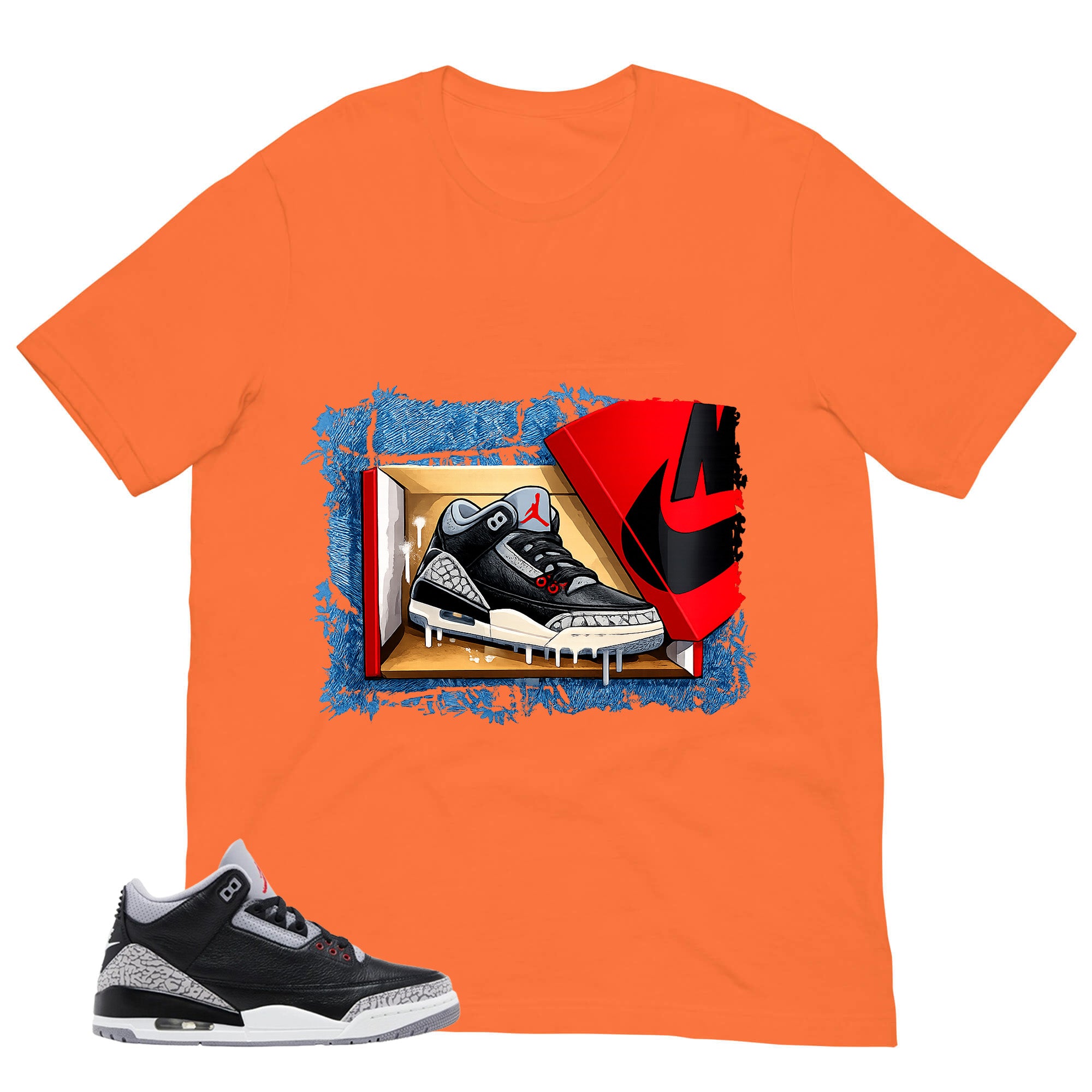 Black Cement 3s Zadago Shirt New Kicks Graphic
