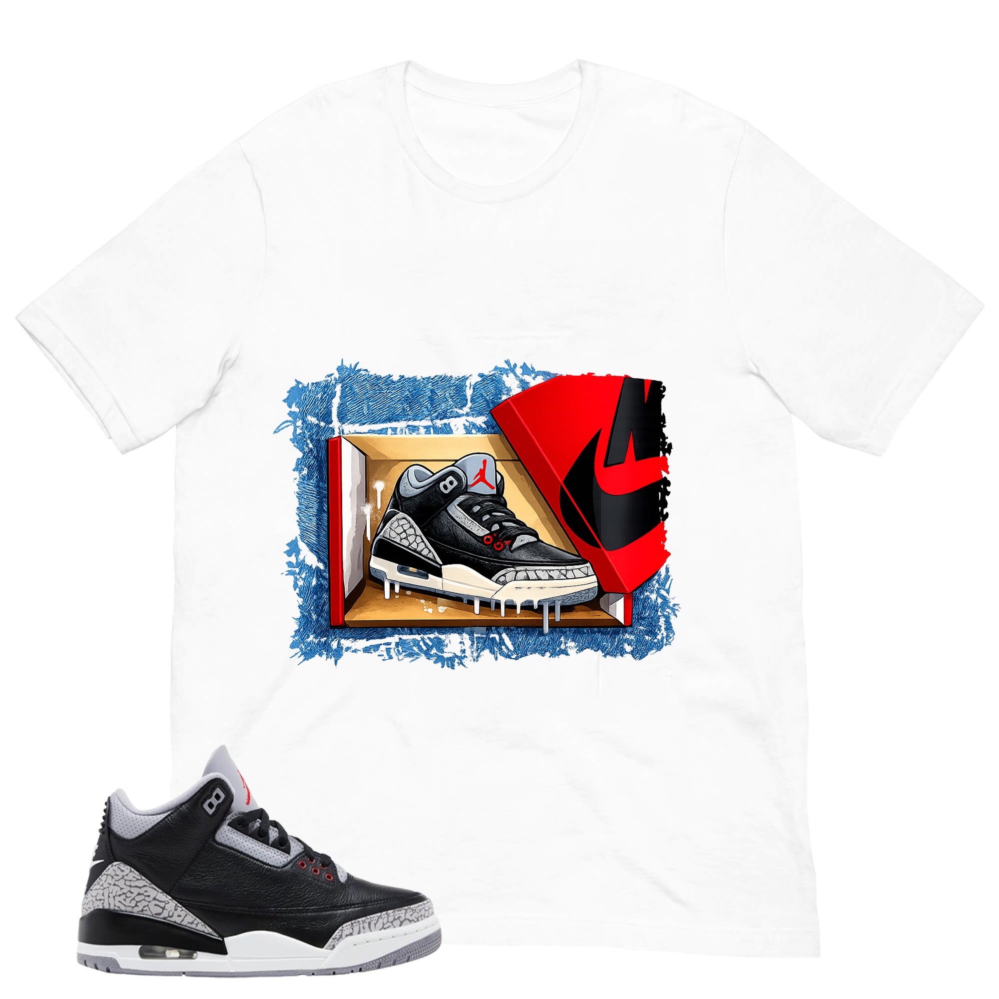 Black Cement 3s Zadago Shirt New Kicks Graphic