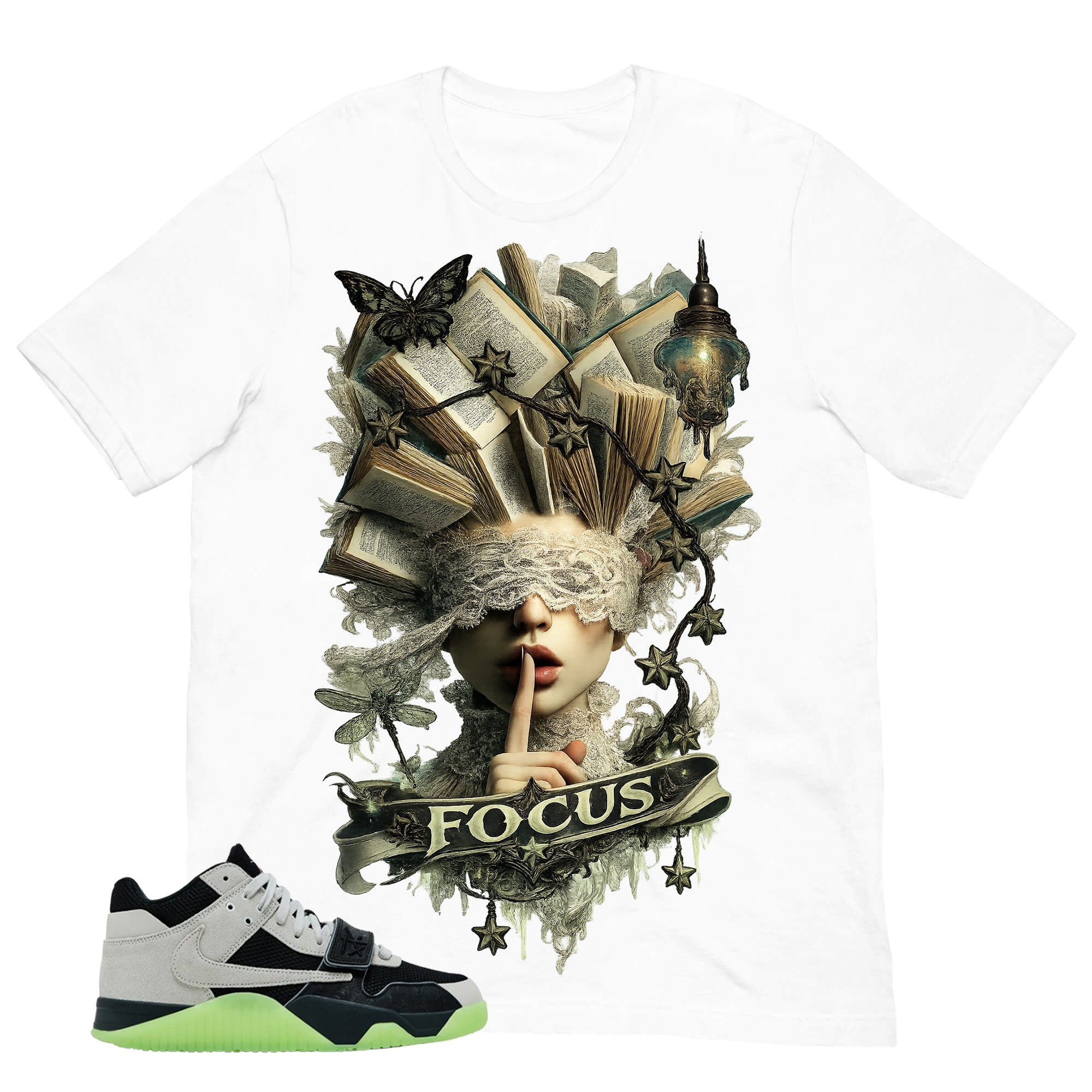 Black Night Silver Chase B x Travis Scott Jumpman Shirt Focus Graphic
