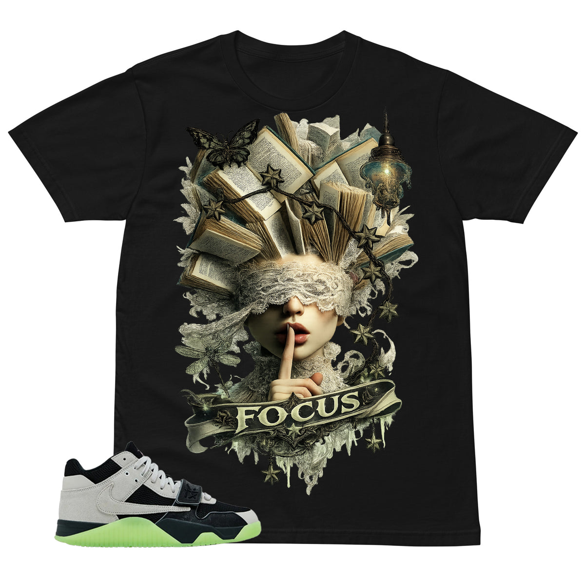 Black Night Silver Chase B x Travis Scott Jumpman Shirt Focus Graphic