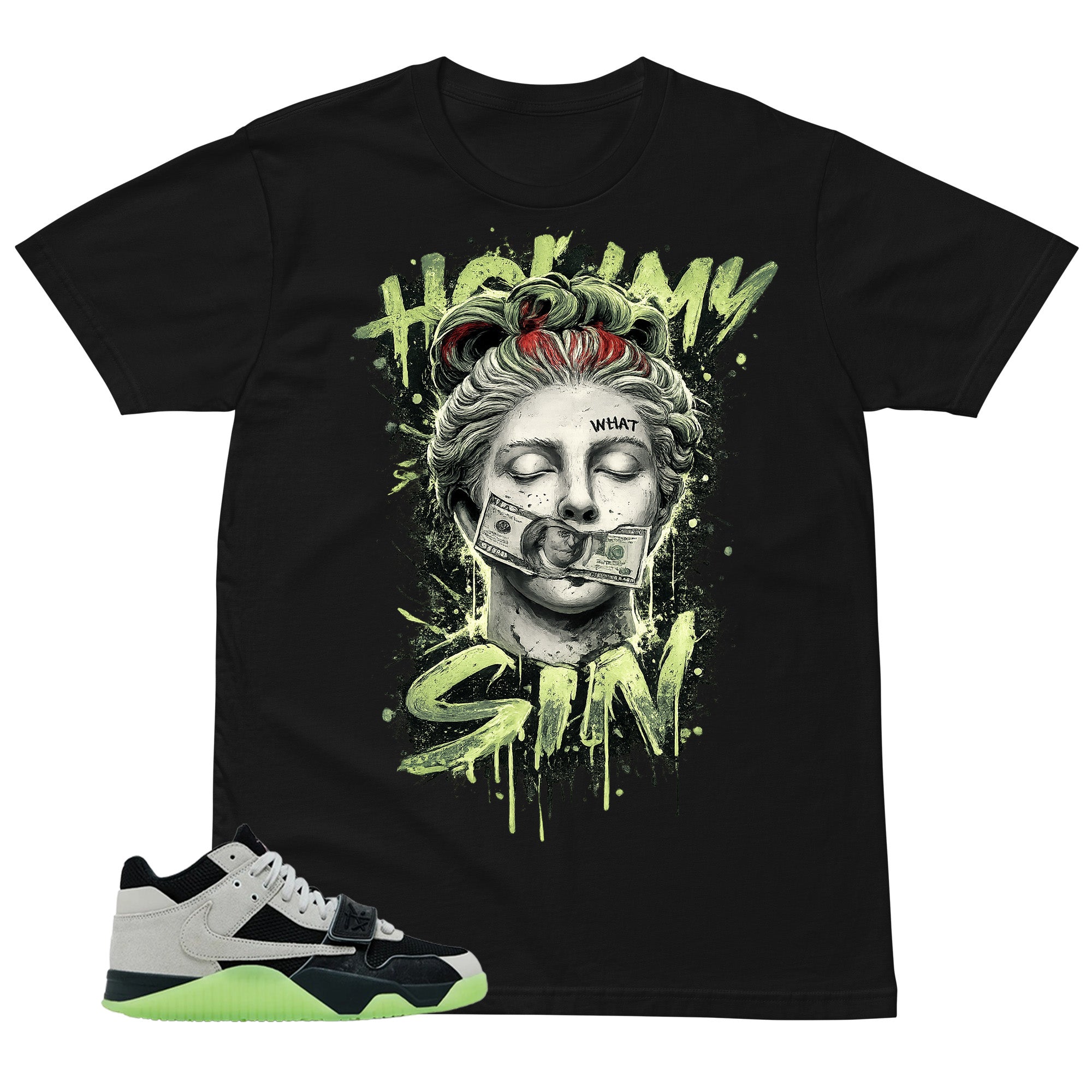 Black Night Silver Chase B x Travis Scott Jumpman Shirt Hold My Sin Graphic