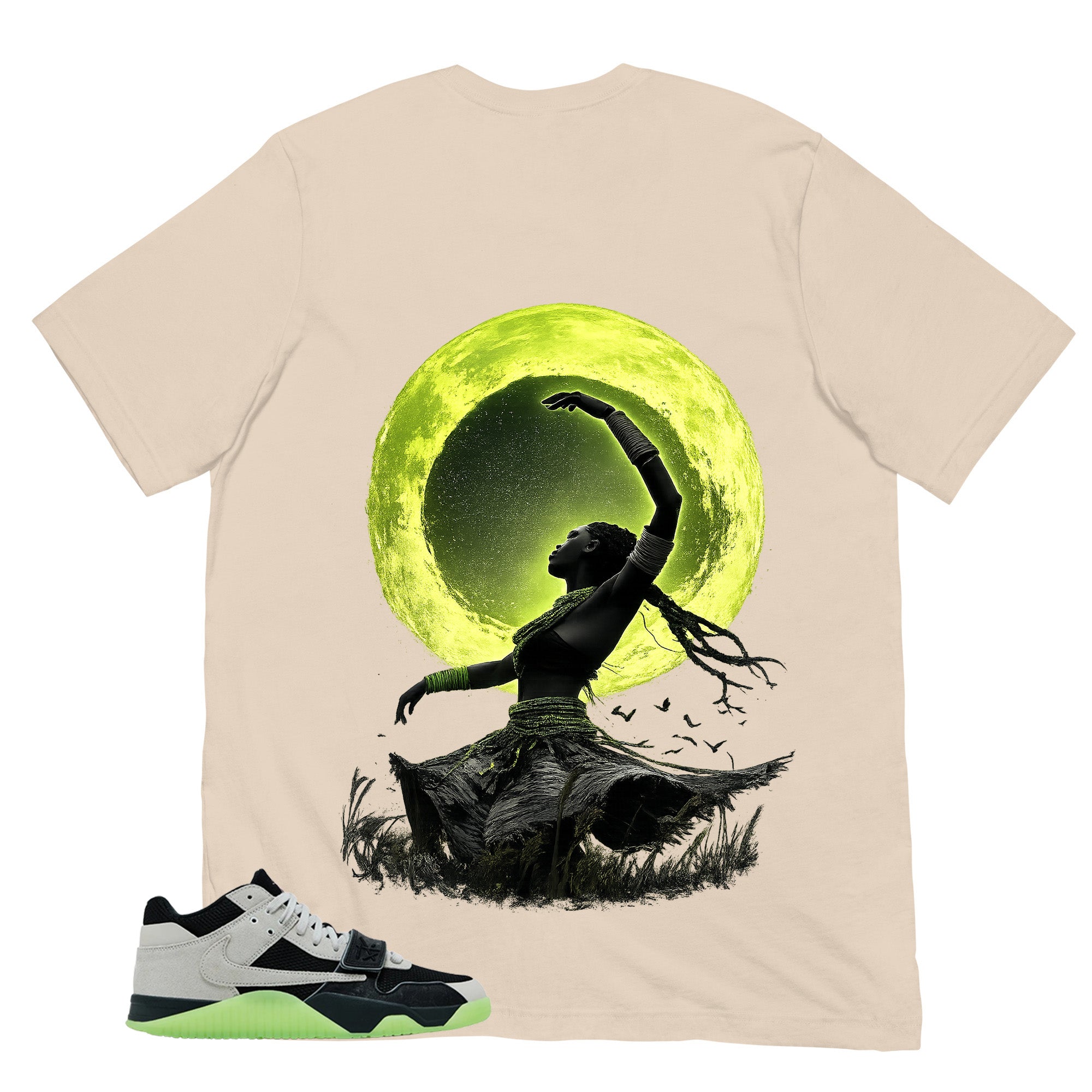 Black Night Silver Chase B x Travis Scott Jumpman Shirt Moon Girl Graphic