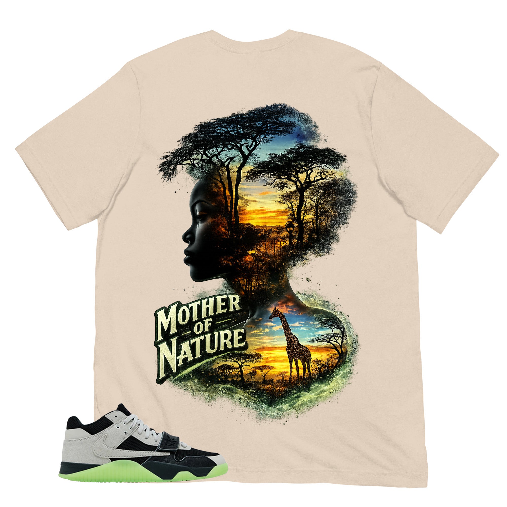 Black Night Silver Chase B x Travis Scott Jumpman Shirt Mother Of Nature Graphic