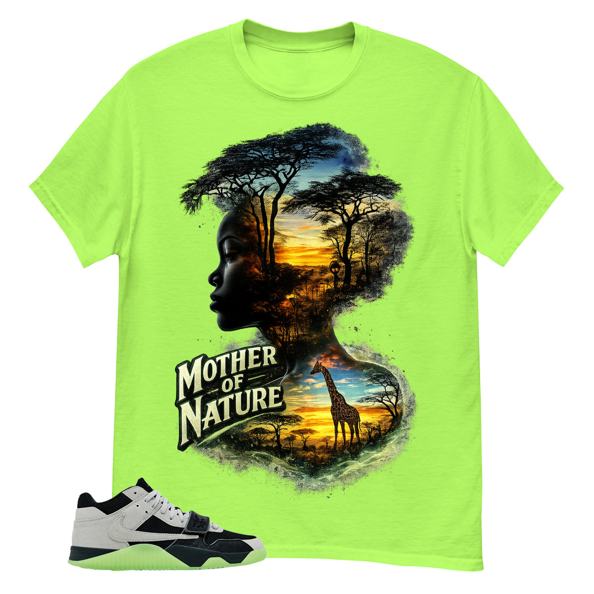 Black Night Silver Chase B x Travis Scott Jumpman Shirt Mother Of Nature Graphic