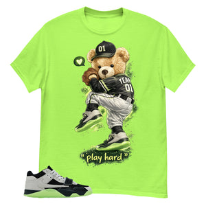 Black Night Silver Chase B x Travis Scott Jumpman Shirt Play Hard Bear Graphic
