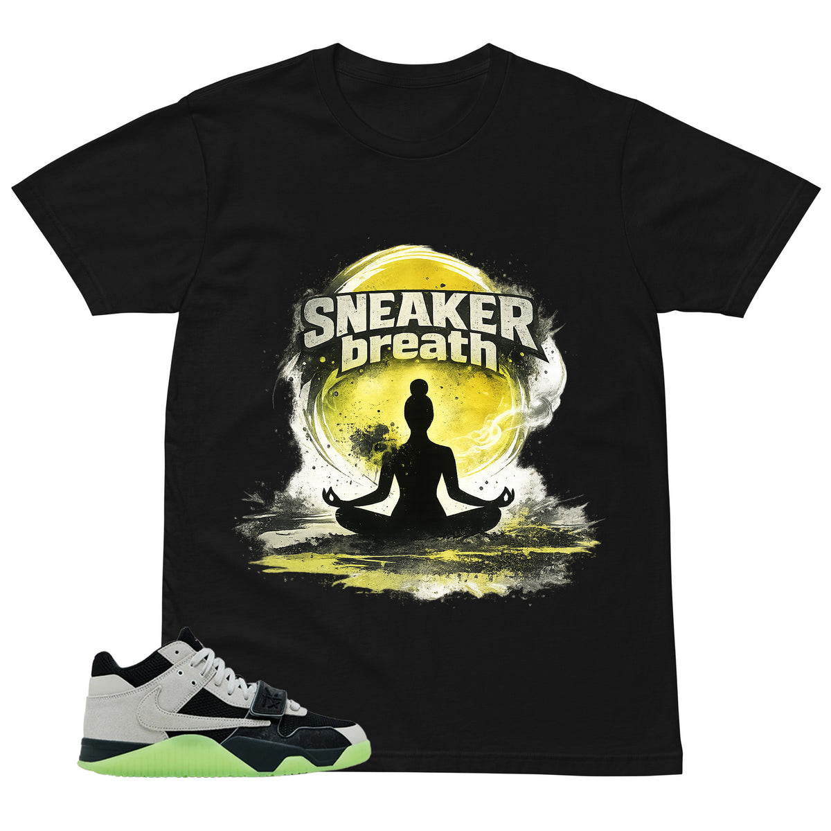 Black Night Silver Chase B x Travis Scott Jumpman Shirt Sneaker Breath Graphic