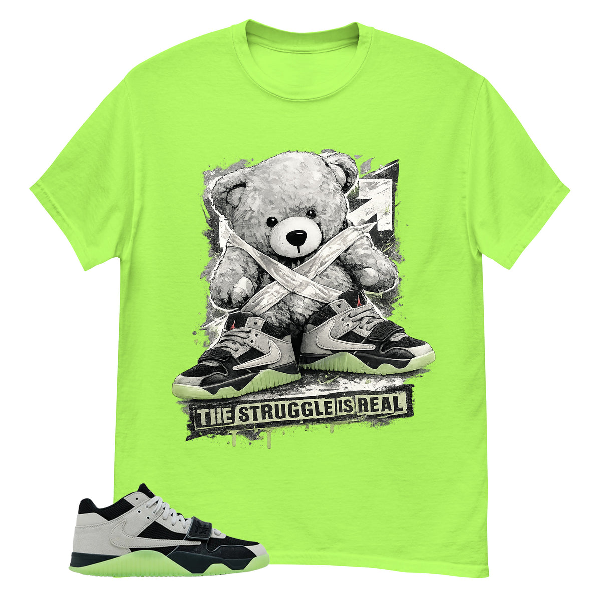 Black Night Silver Chase B x Travis Scott Jumpman Shirt The Struggle Is Real Graphic
