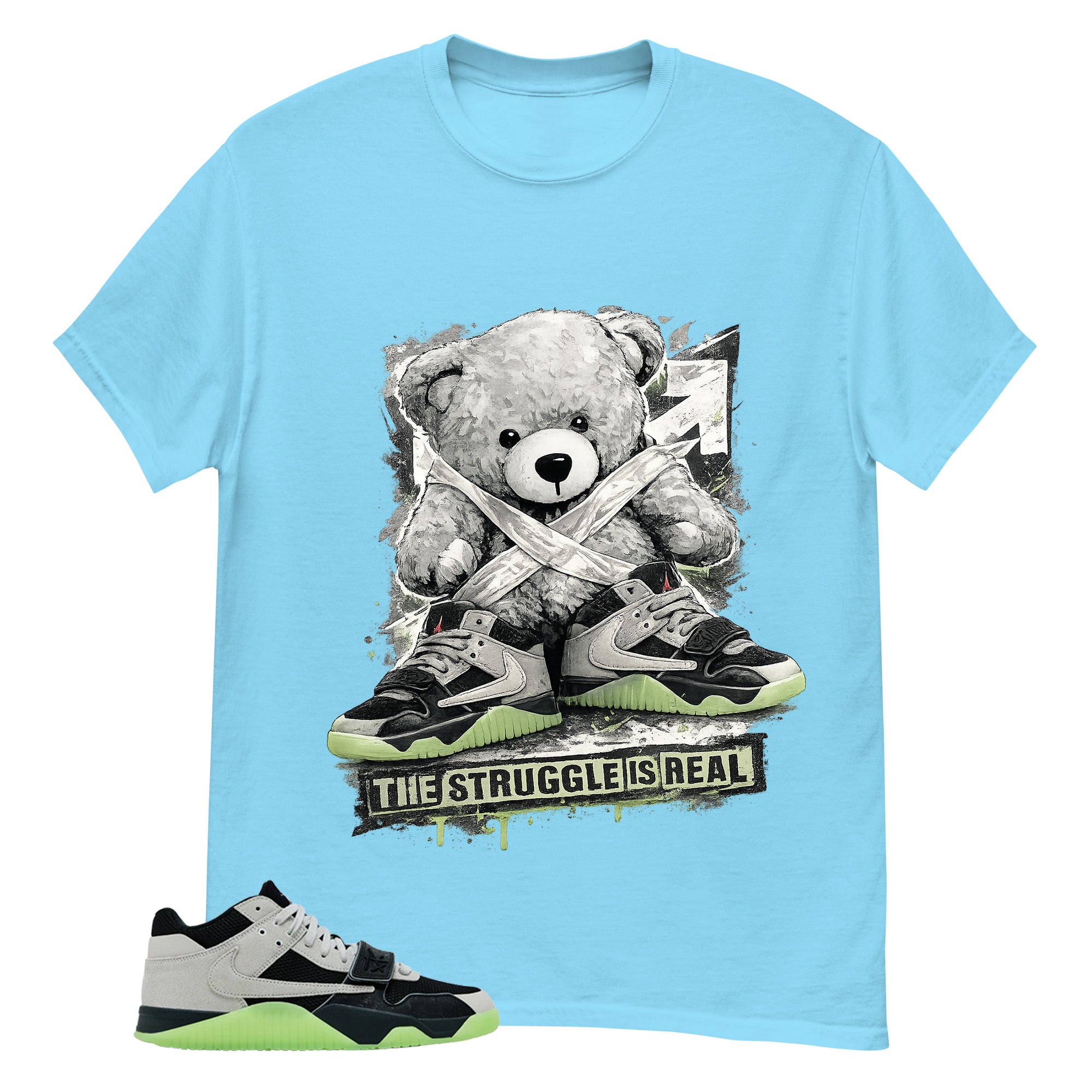 Black Night Silver Chase B x Travis Scott Jumpman Shirt The Struggle Is Real Graphic