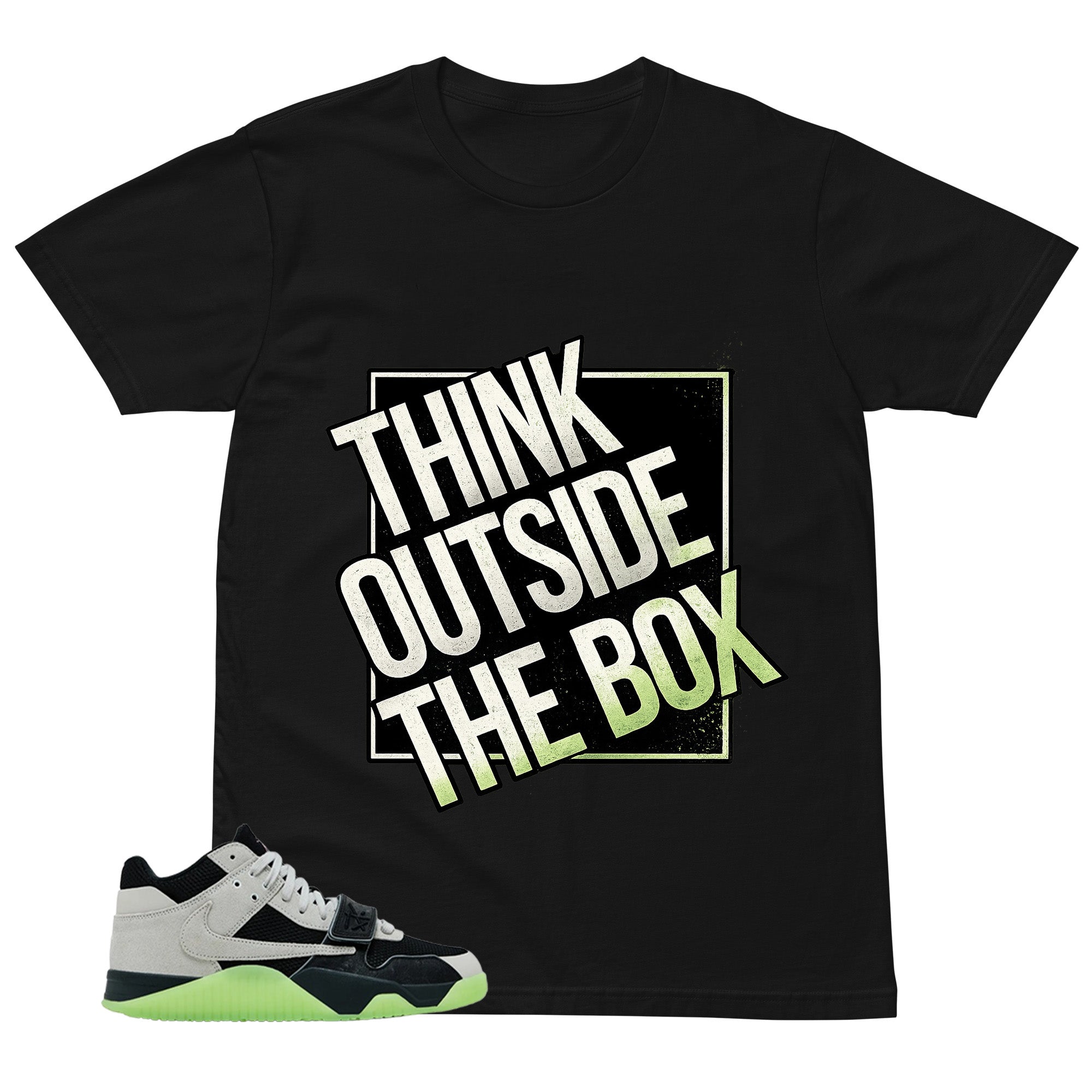 Black Night Silver Chase B x Travis Scott Jumpman Shirt Think Outside The Box Graphic