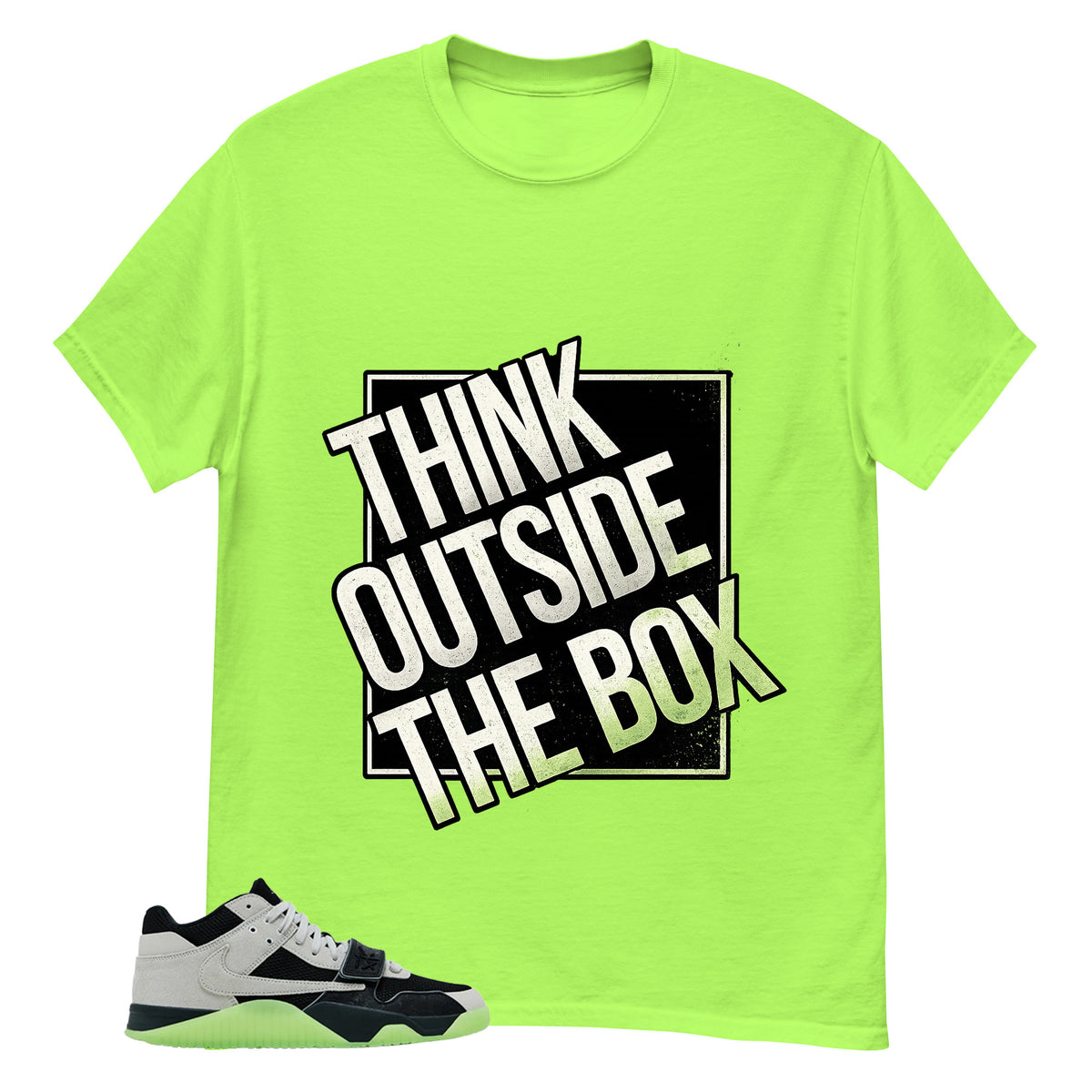 Black Night Silver Chase B x Travis Scott Jumpman Shirt Think Outside The Box Graphic