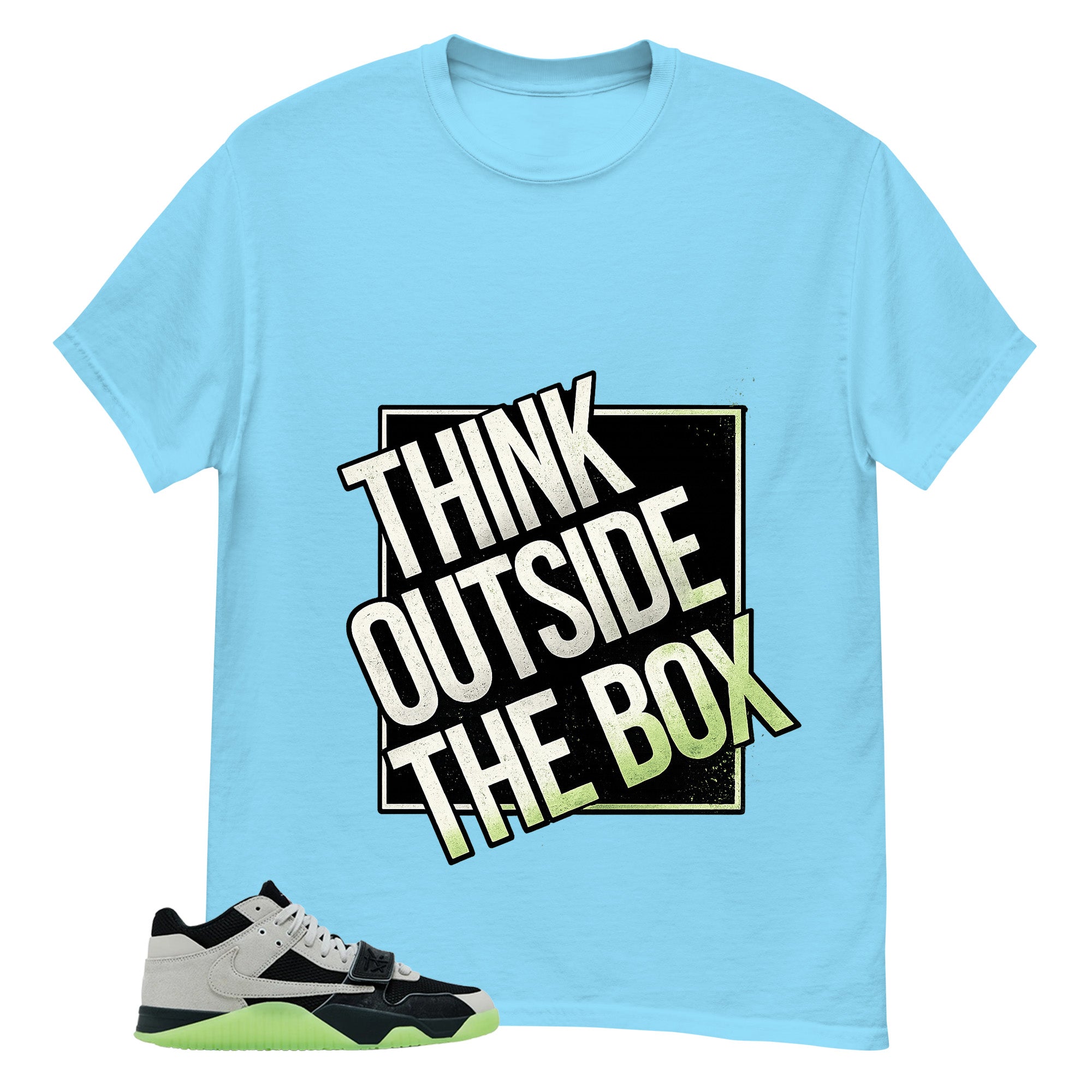 Black Night Silver Chase B x Travis Scott Jumpman Shirt Think Outside The Box Graphic