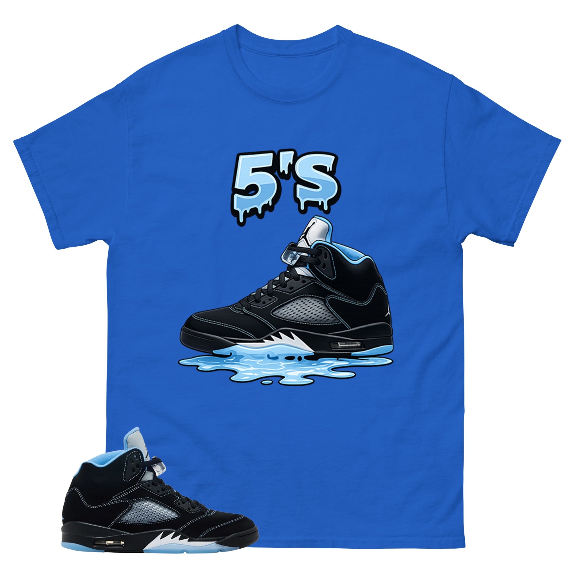 Black University Blue 6s Zadago Shirt 5's Dripping Graphic