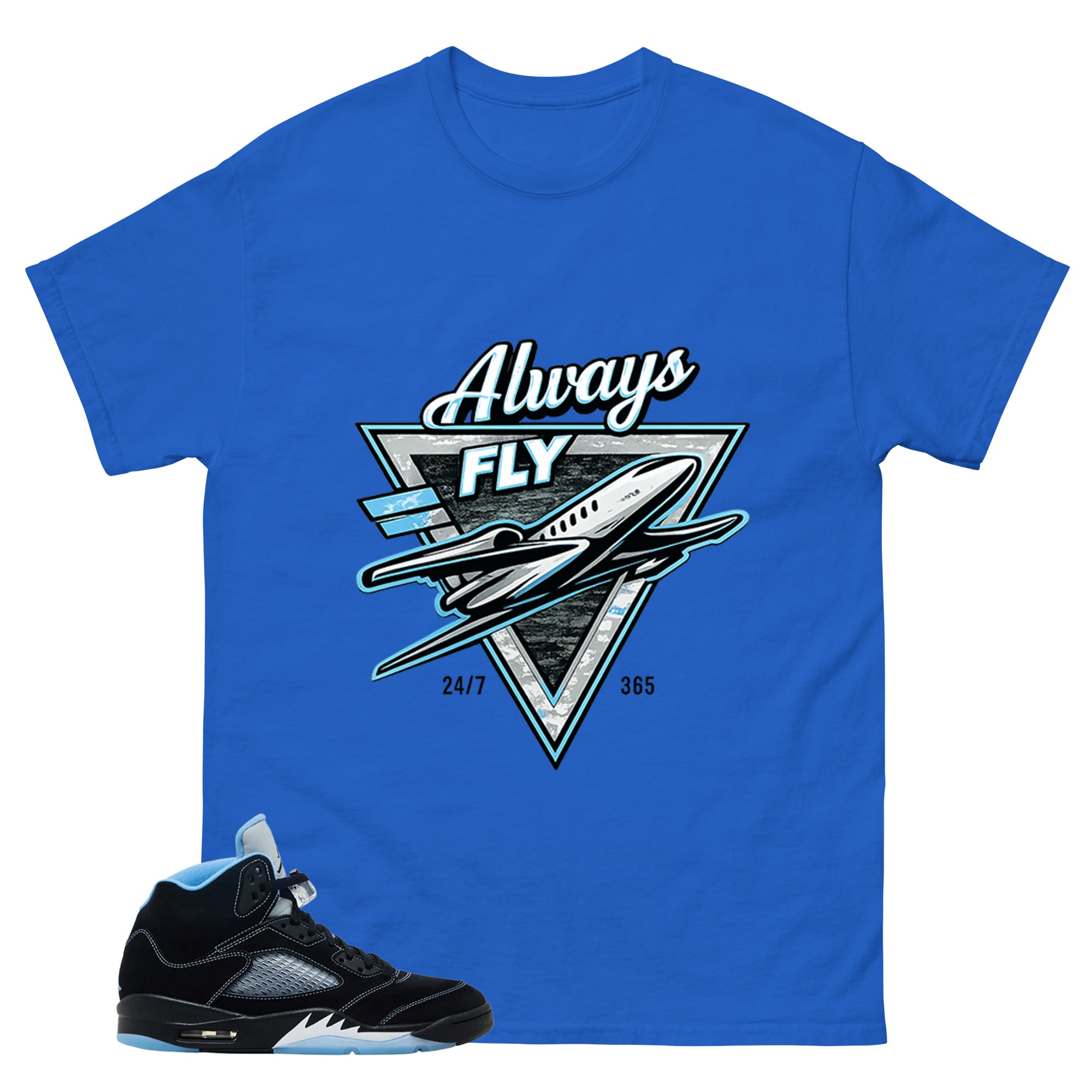 Black University Blue 6s Zadago Shirt Always Fly Graphic