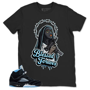 Black University Blue 6s Zadago Shirt Blessed Forever Graphic