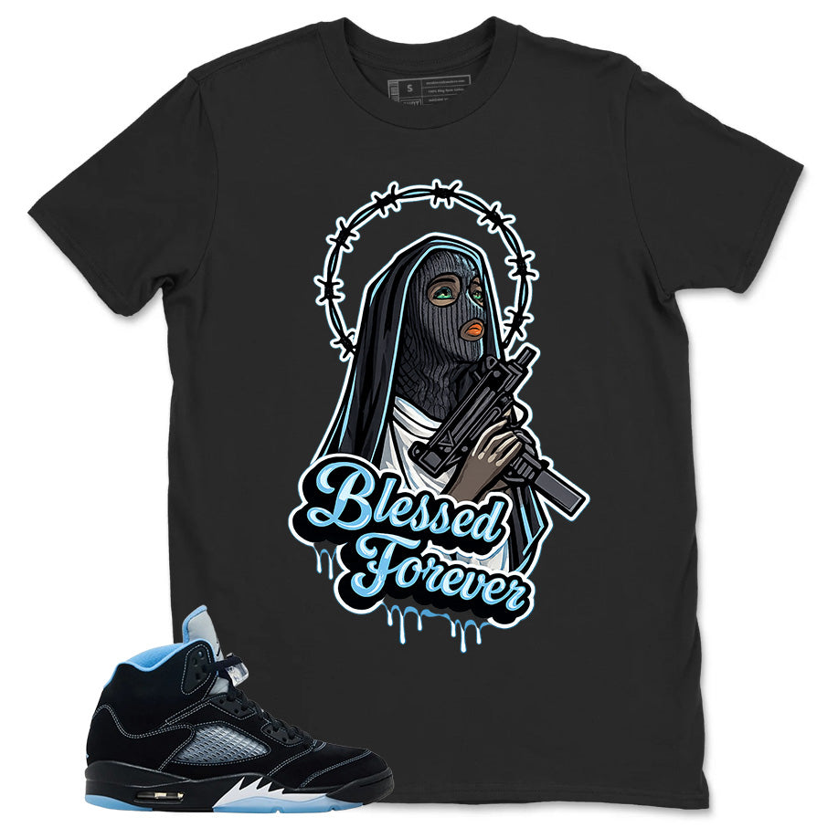 Black University Blue 6s Zadago Shirt Blessed Forever Graphic