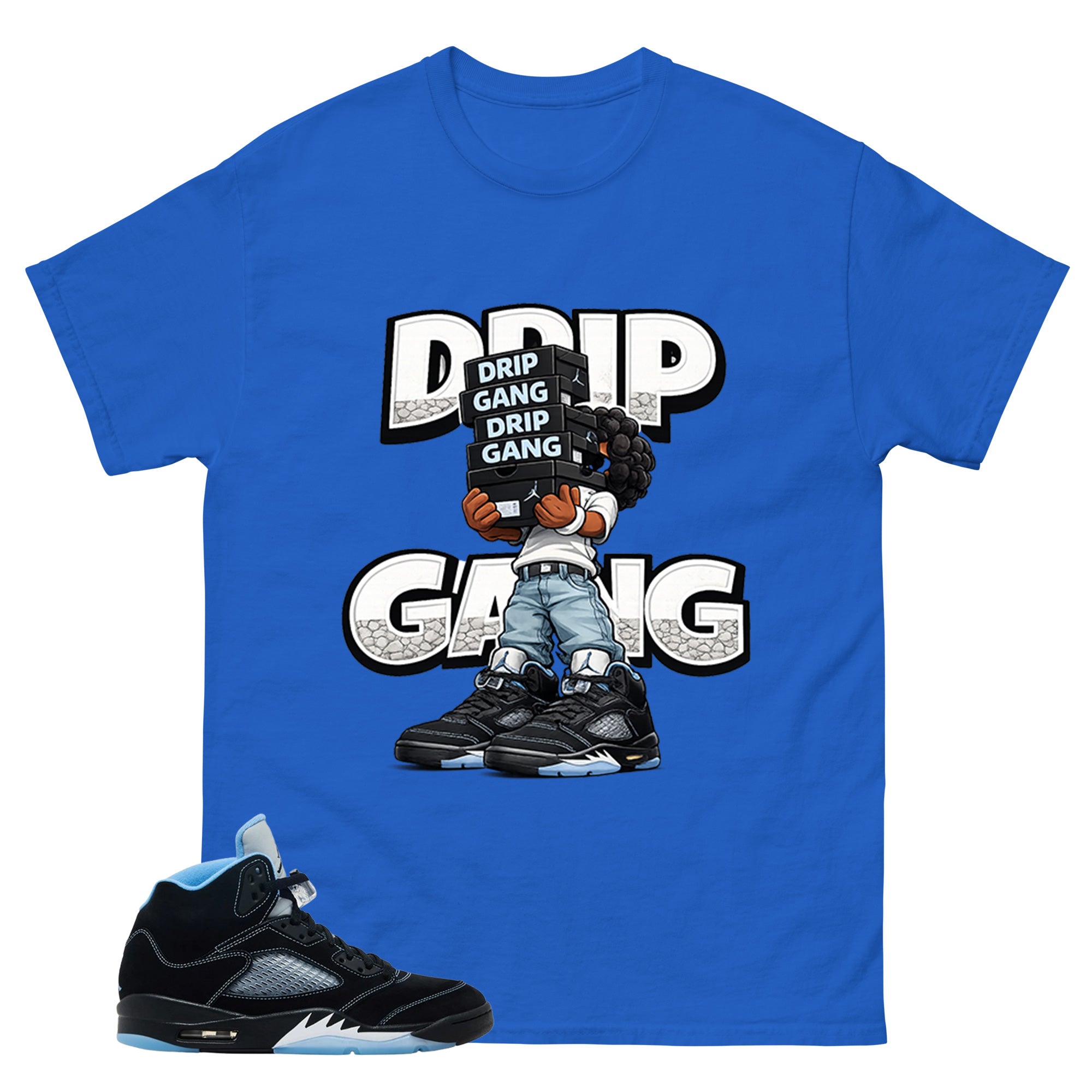 Black University Blue 6s Zadago Shirt Drip Gang Graphic