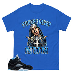 Black University Blue 6s Zadago Shirt Fcks I Give Nun Graphic