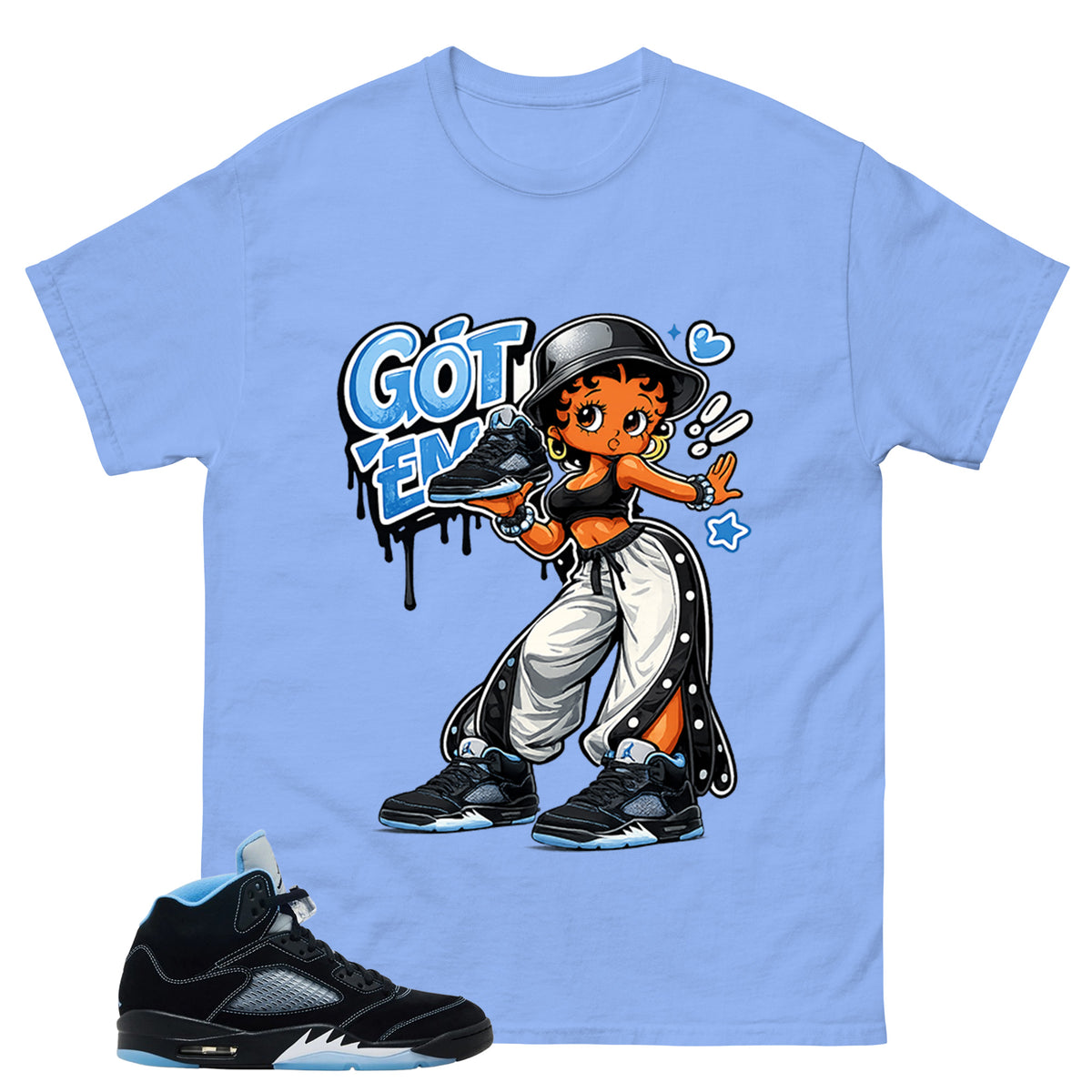 Black University Blue 6s Zadago Shirt Got Em Lady Graphic