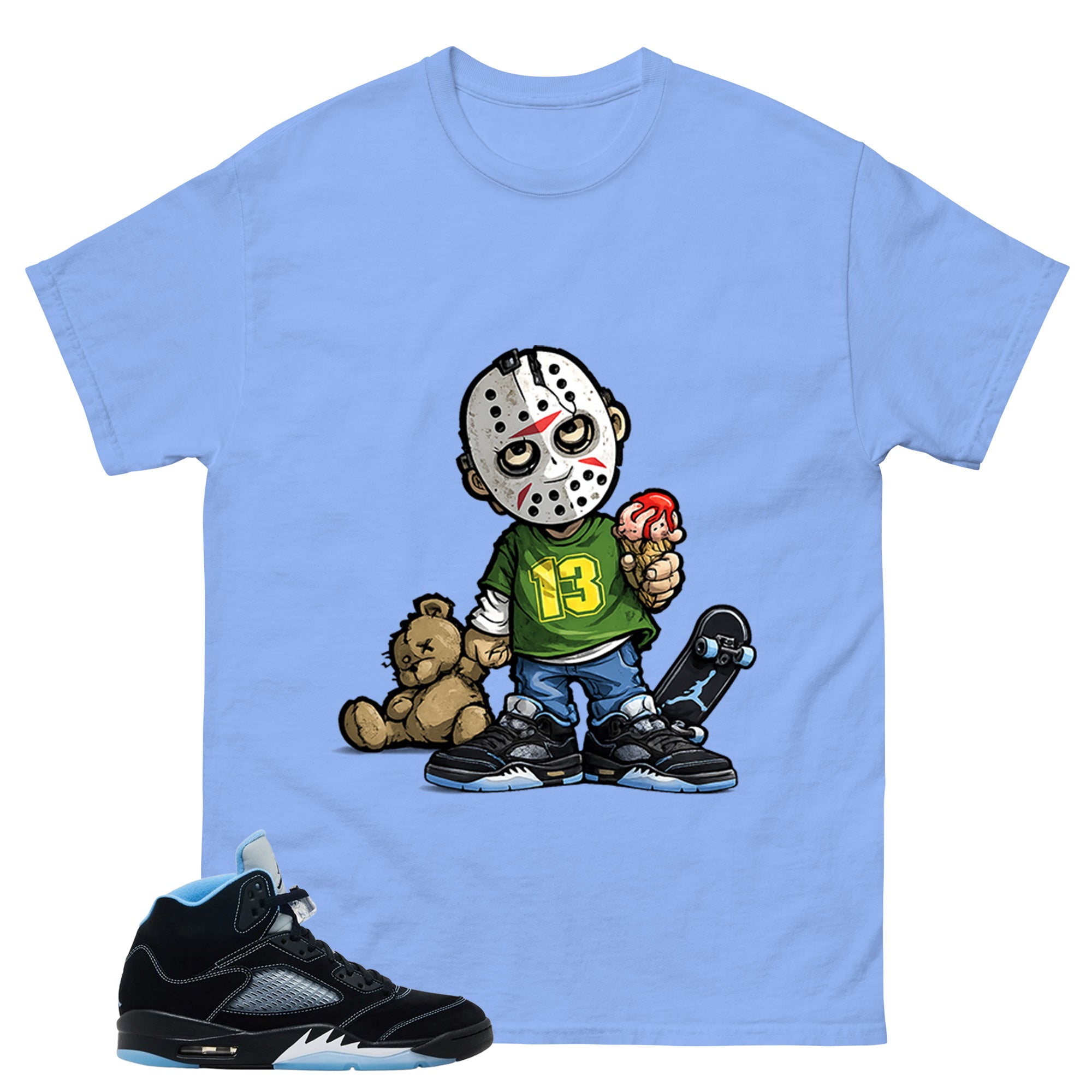 Black University Blue 6s Zadago Shirt Little Jason Graphic