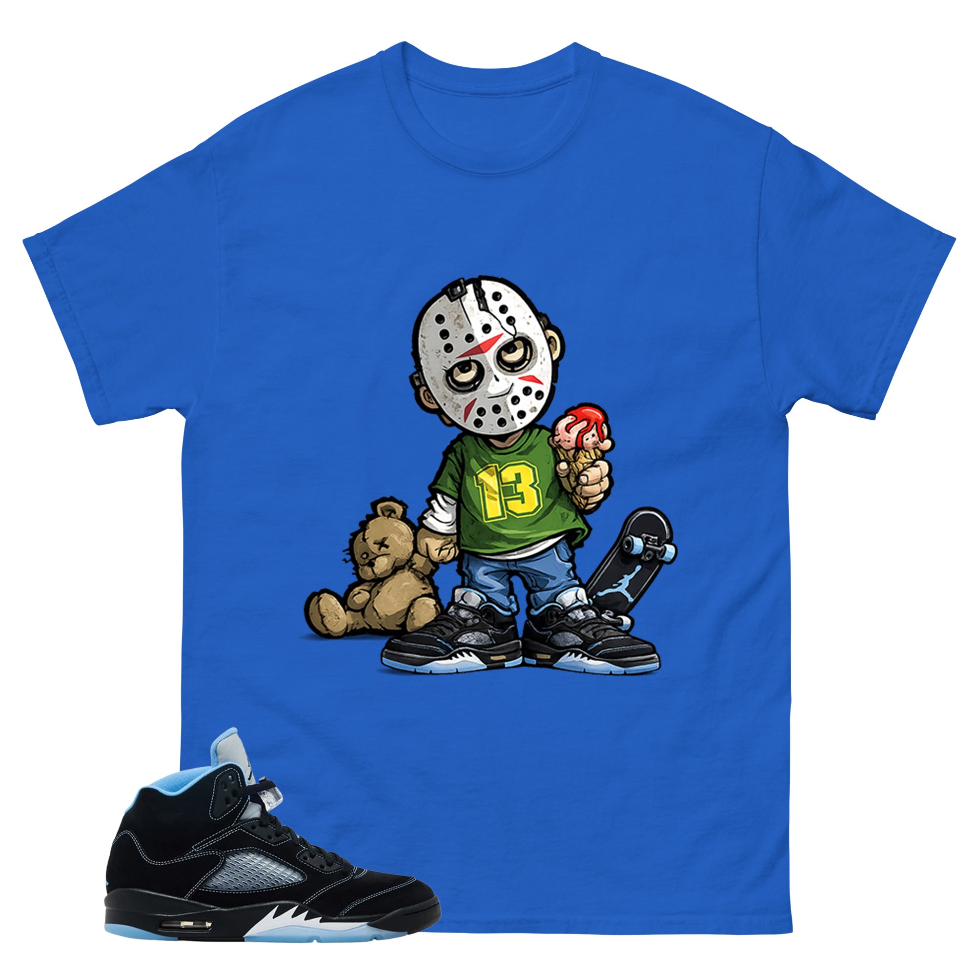 Black University Blue 6s Zadago Shirt Little Jason Graphic
