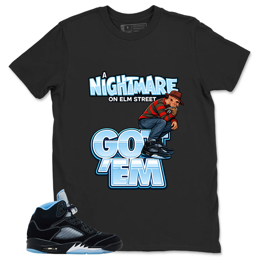 Black University Blue 6s Zadago Shirt Nightmare On Elm Street Graphic