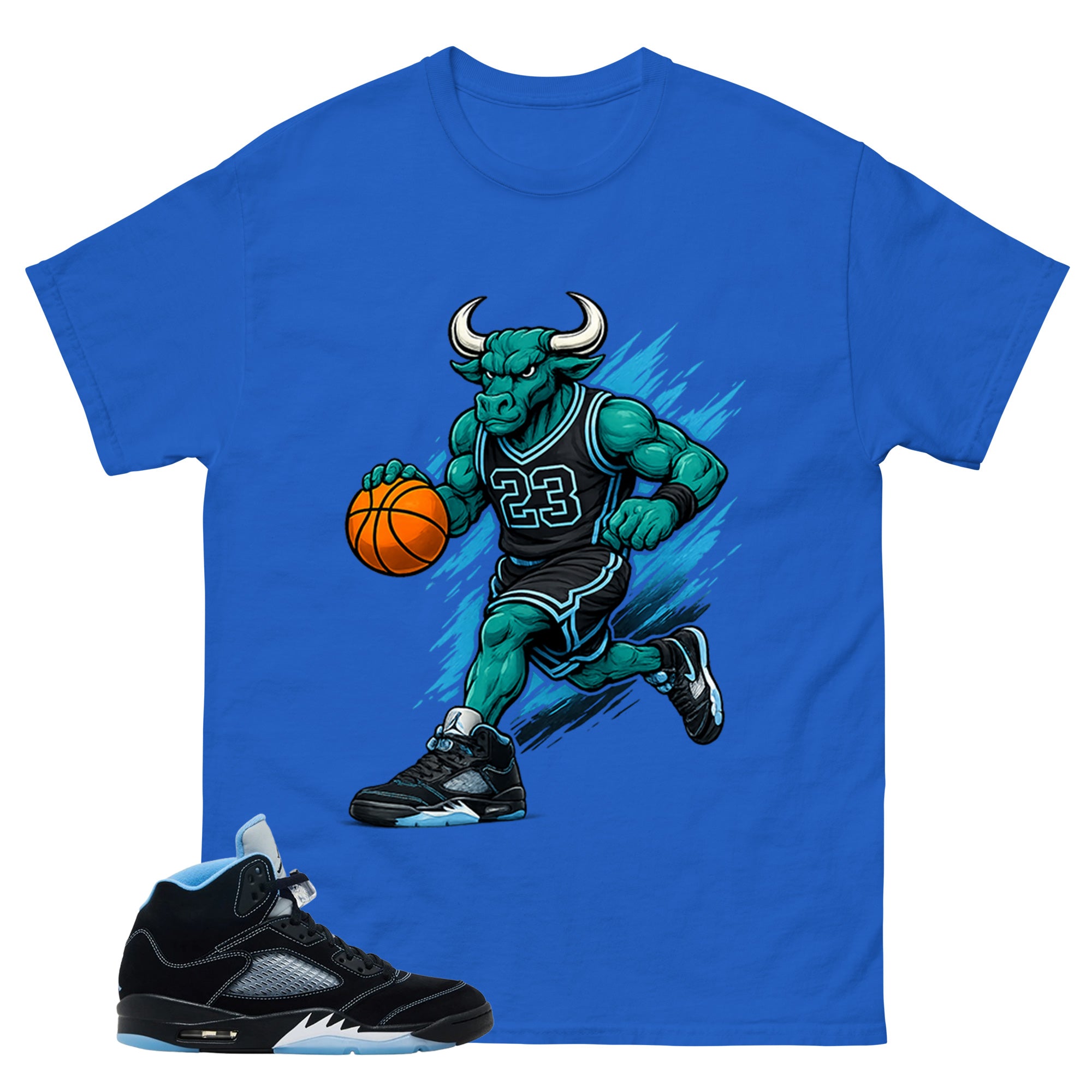 Black University Blue 6s Zadago Shirt Raging Bull Graphic