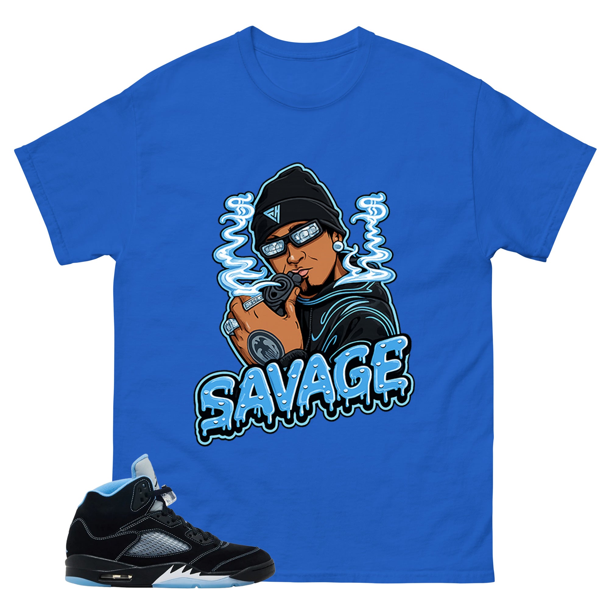 Black University Blue 6s Zadago Shirt Savage Graphic