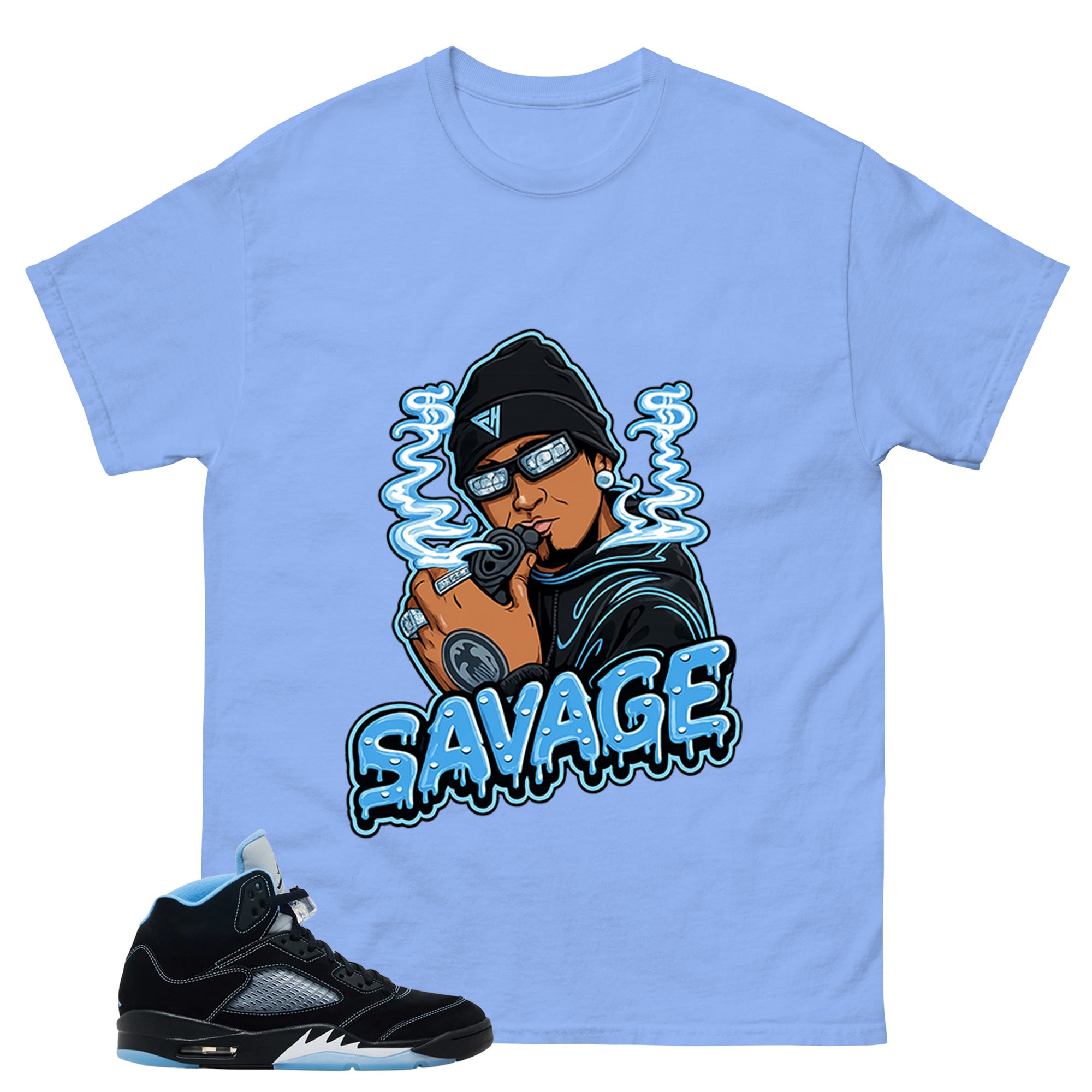 Black University Blue 6s Zadago Shirt Savage Graphic