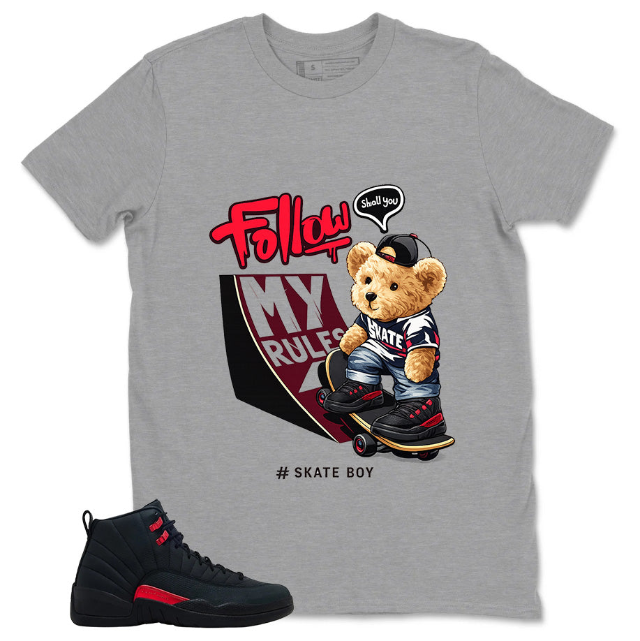 Black Varsity Red Bloodline 12s Zadago Shirt Skate Boy Graphic