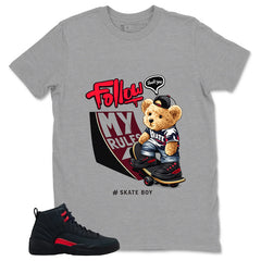 Black Varsity Red Bloodline 12s Zadago Shirt Skate Boy Graphic