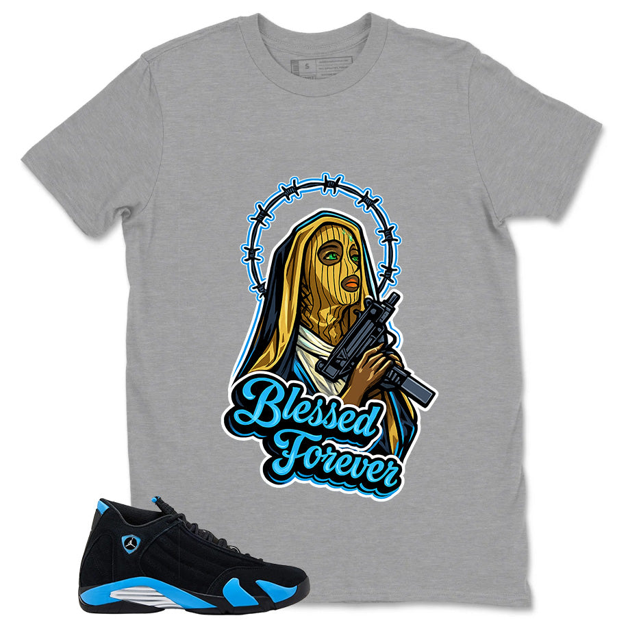 Blessed Forever Shirt - Match Air Jordan 14 Black University Blue 2026