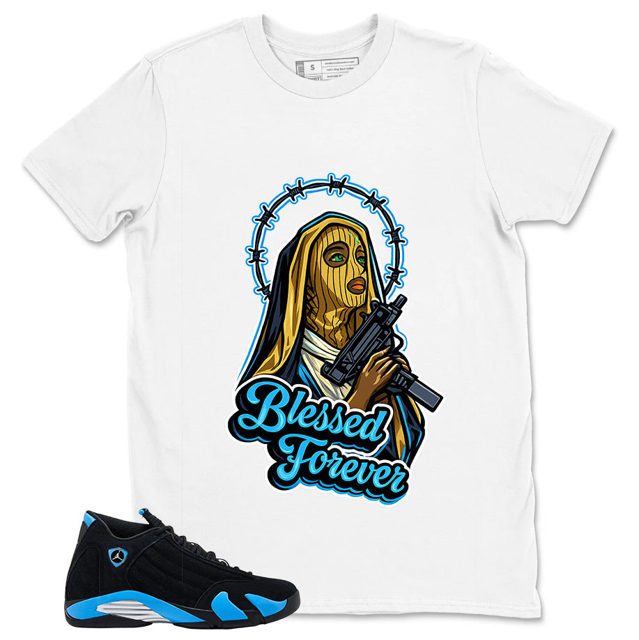 Blessed Forever Shirt - Match Air Jordan 14 Black University Blue 2026