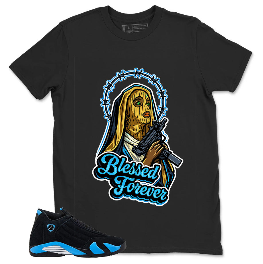 Blessed Forever Shirt - Match Air Jordan 14 Black University Blue 2026
