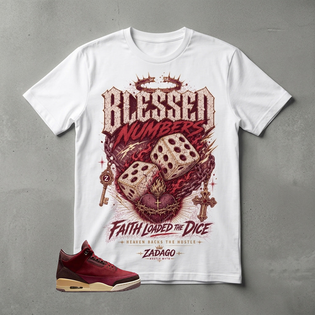Blessed Number Graphic Tee - Shirt To Match Air Jordan 3 Bin23