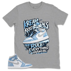 Blue Hyper Royal 1s Zadago Shirt Kream Kicks Graphic