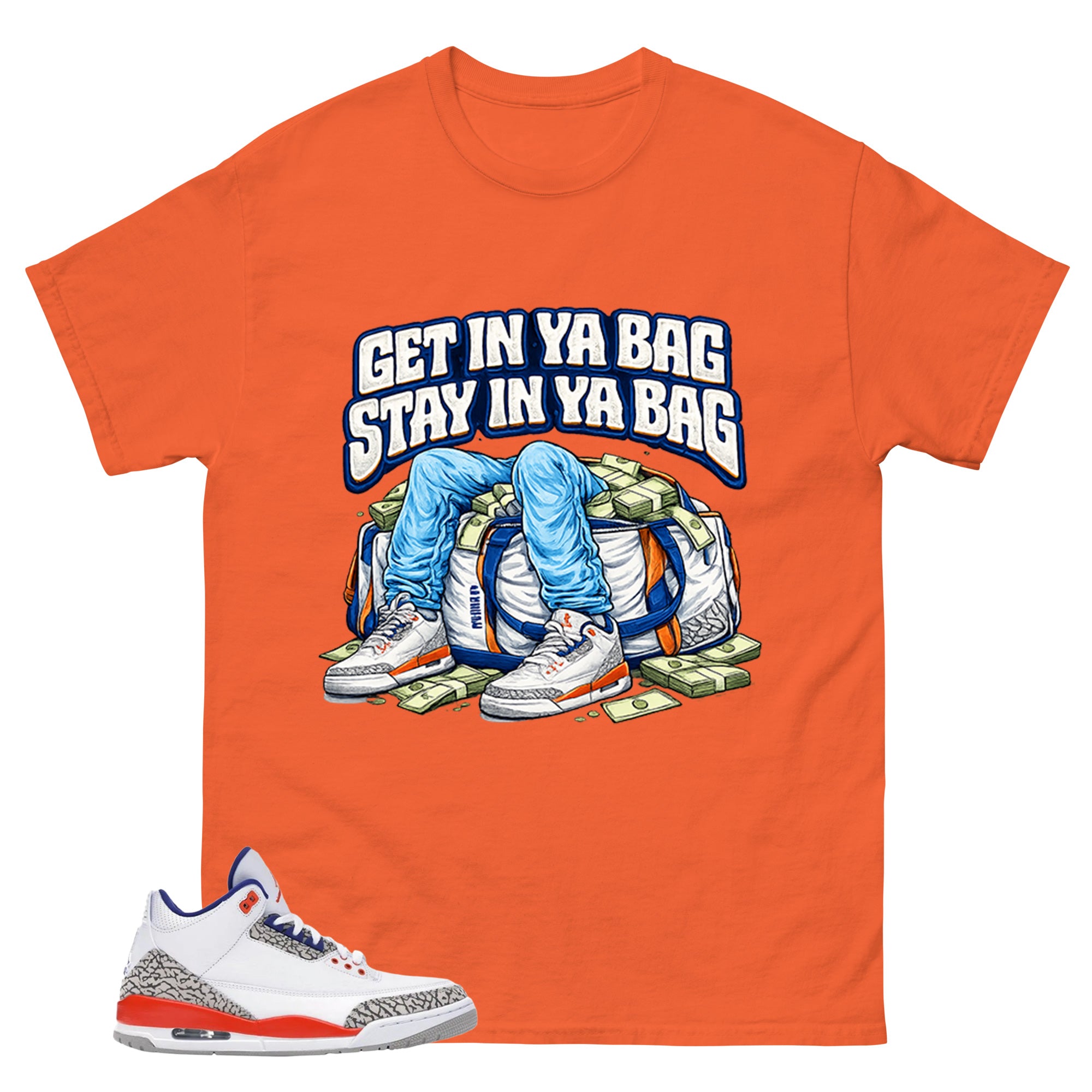 Blue Knicks 3s Shirt Get In Ya Bag Graphic