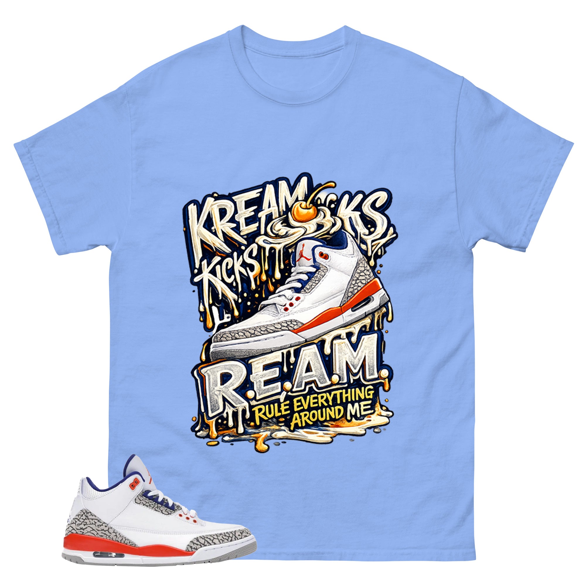 Blue Knicks 3s Shirt Kream Kicks Graphic