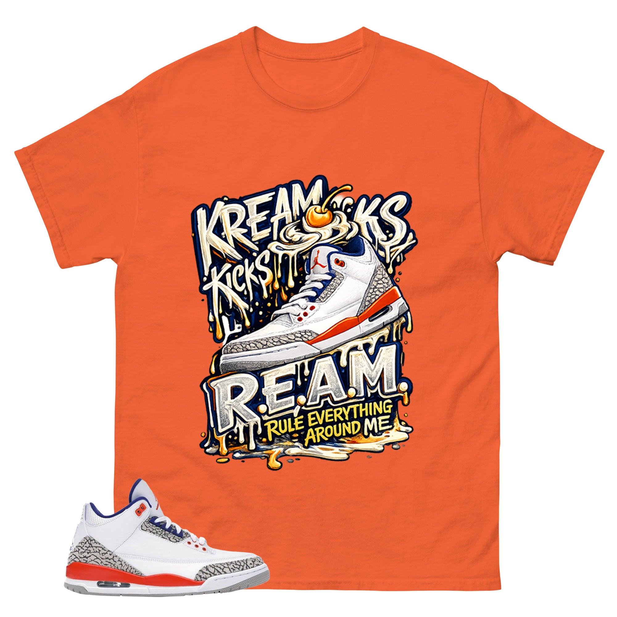 Blue Knicks 3s Shirt Kream Kicks Graphic