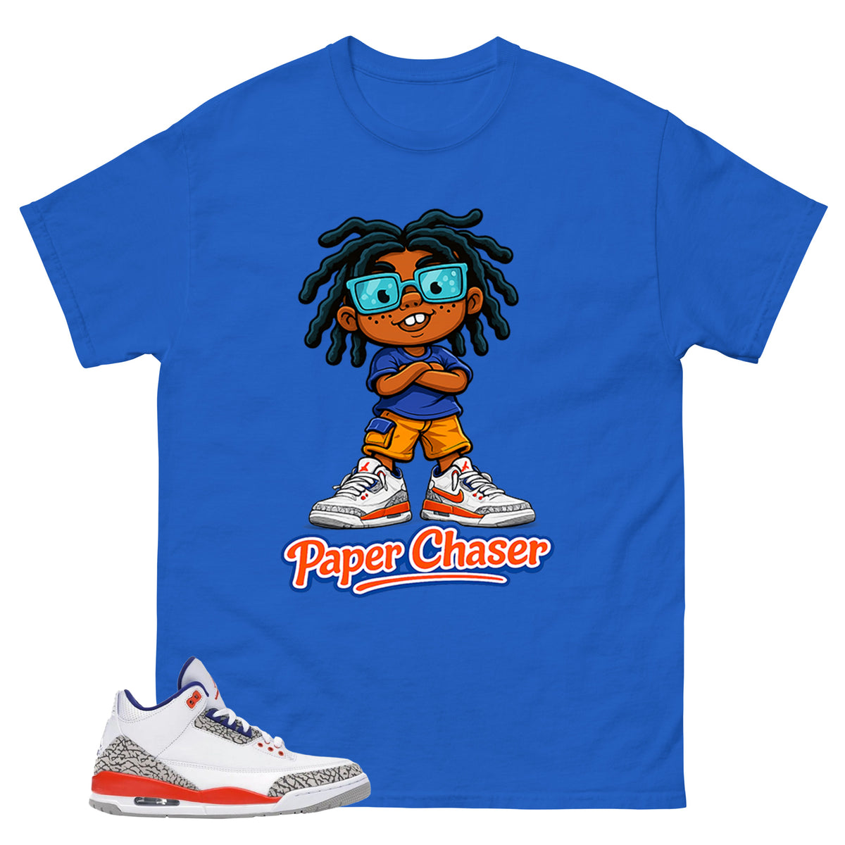 Blue Knicks 3s Shirt Paper Chaser Graphic