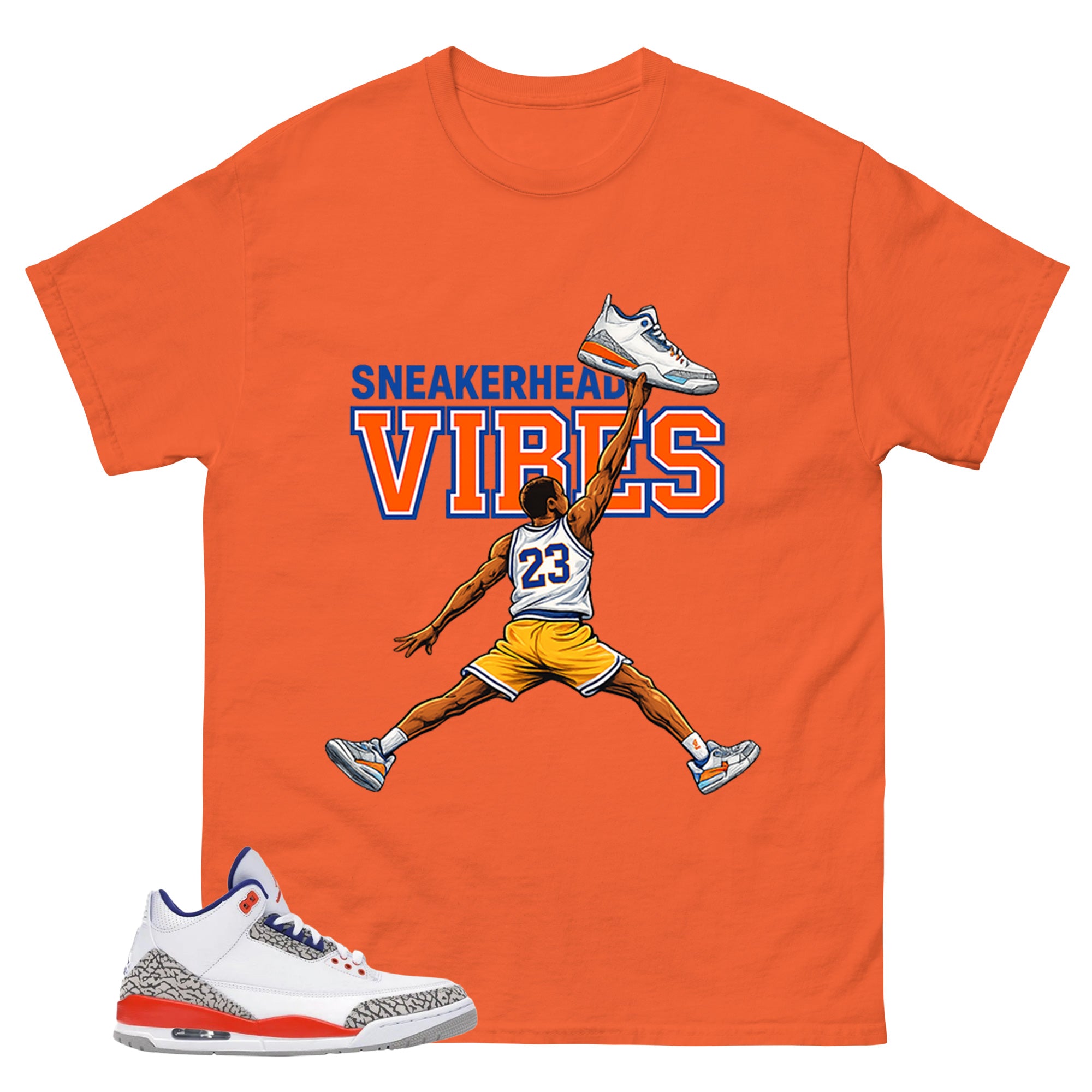 Blue Knicks 3s Shirt Sneakerhead Vibes Graphic
