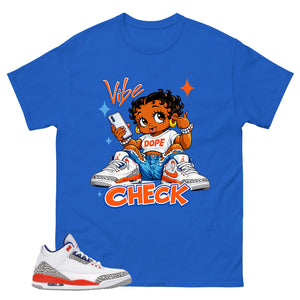 Blue Knicks 3s Shirt Vibe Check Graphic