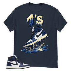 Blue Midnight Navy 1s Shirt 1's Dripping Graphic