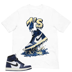 Blue Midnight Navy 1s Shirt 1's Dripping Graphic