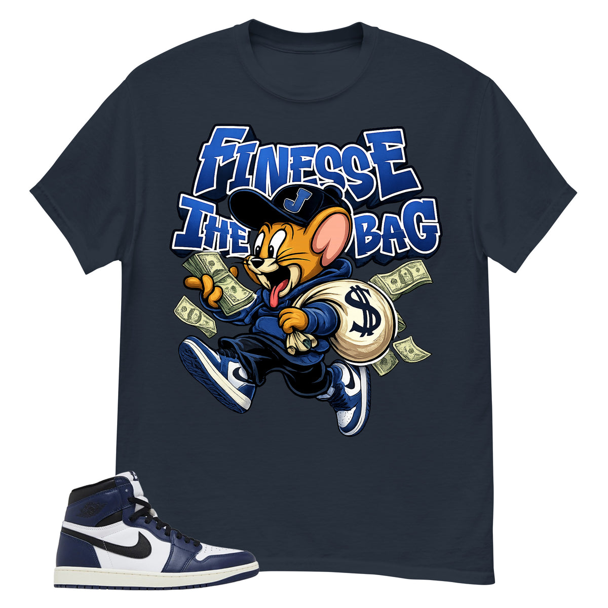 Blue Midnight Navy 1s Shirt Finesse The Bag Graphic