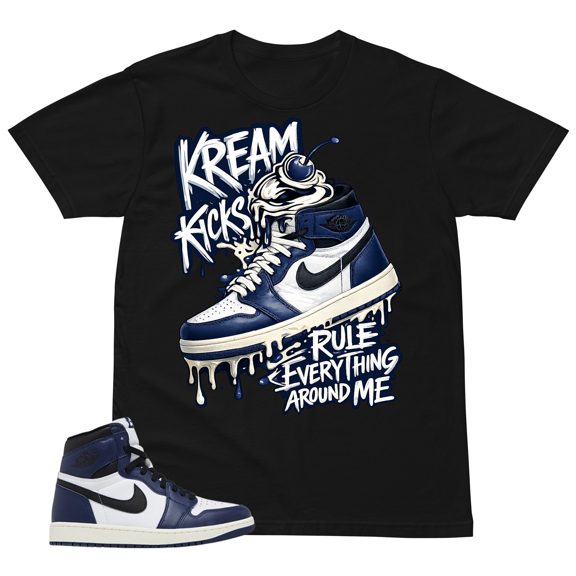 Blue Midnight Navy 1s Shirt Kream Kicks Graphic