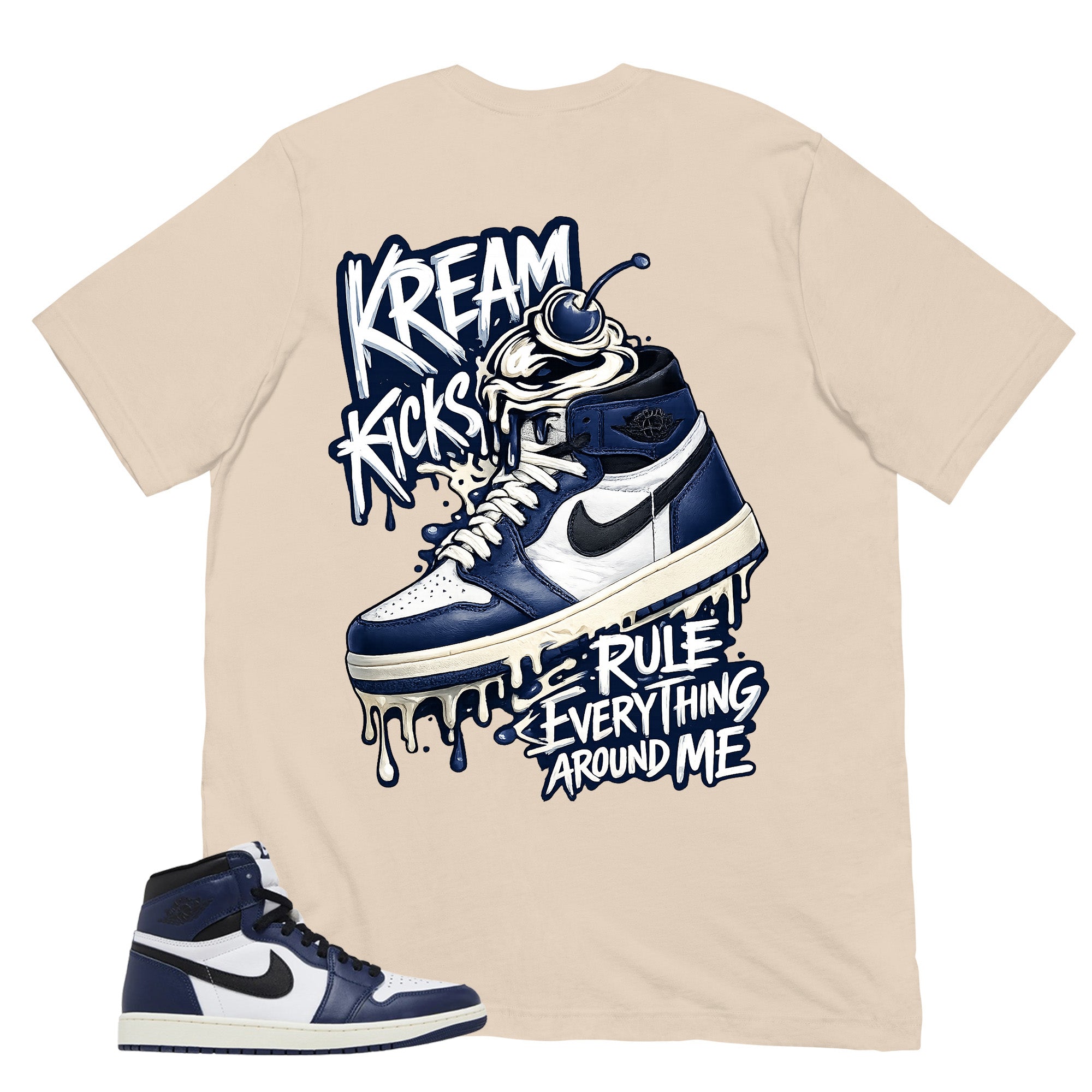 Blue Midnight Navy 1s Shirt Kream Kicks Graphic