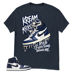 Blue Midnight Navy 1s Shirt Kream Kicks Graphic