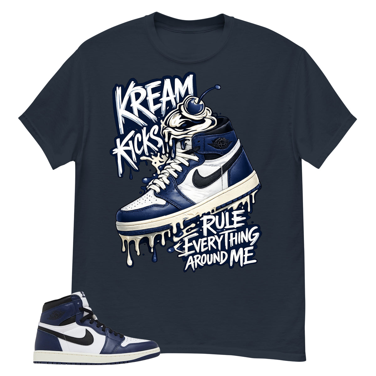 Blue Midnight Navy 1s Shirt Kream Kicks Graphic